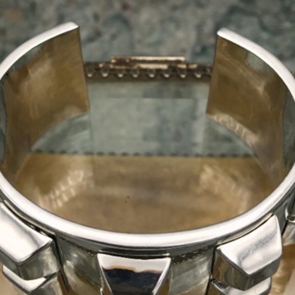 Vince Camuto Silver Double Row Stud Cuff Bracelet - Picture 3 of 4